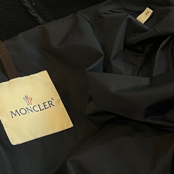 Moncler Wool Duffle Coat with Down-Filled Sleeves - Picture 7 of 11